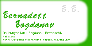 bernadett bogdanov business card